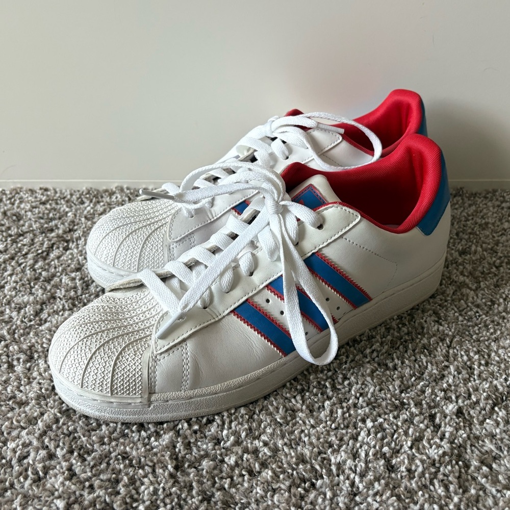White Adidas Originals Superstar  - Size 9.5